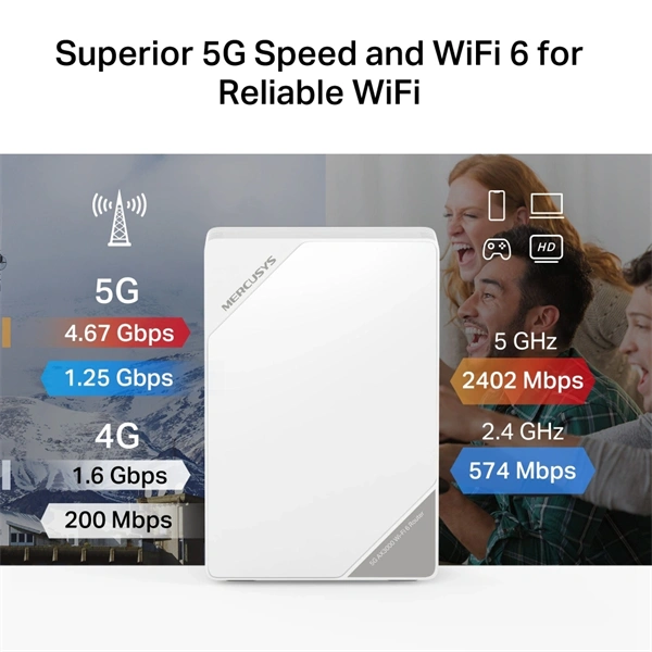 MERCUSYS MB520-5G 5G AX3000 fehér vezeték nélküli két sávos router