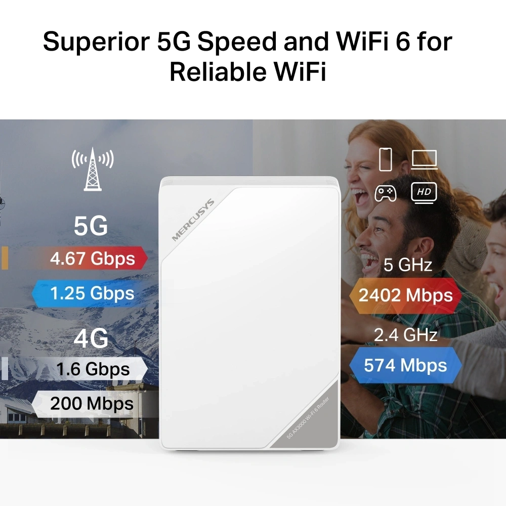 MERCUSYS MB520-5G 5G AX3000 fehér vezeték nélküli két sávos router