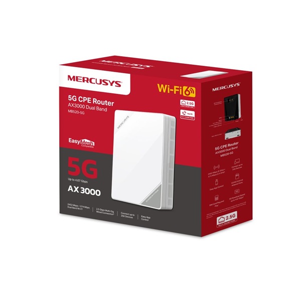 MERCUSYS MB520-5G 5G AX3000 vezeték nélküli két sávos router - R