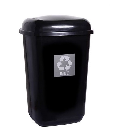 Plafor Quatro MOCCA 45L fekete/ezüst rugós billenő fedeles szemetes