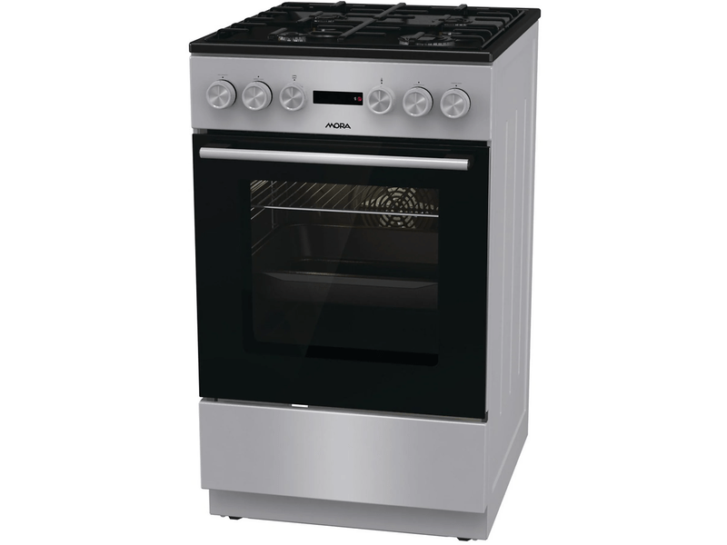 MORA K4255C1S szürke, szabadonálló, gáz, kombinált, főzőzóna: 4, sütő:70L, grill, tűzhely