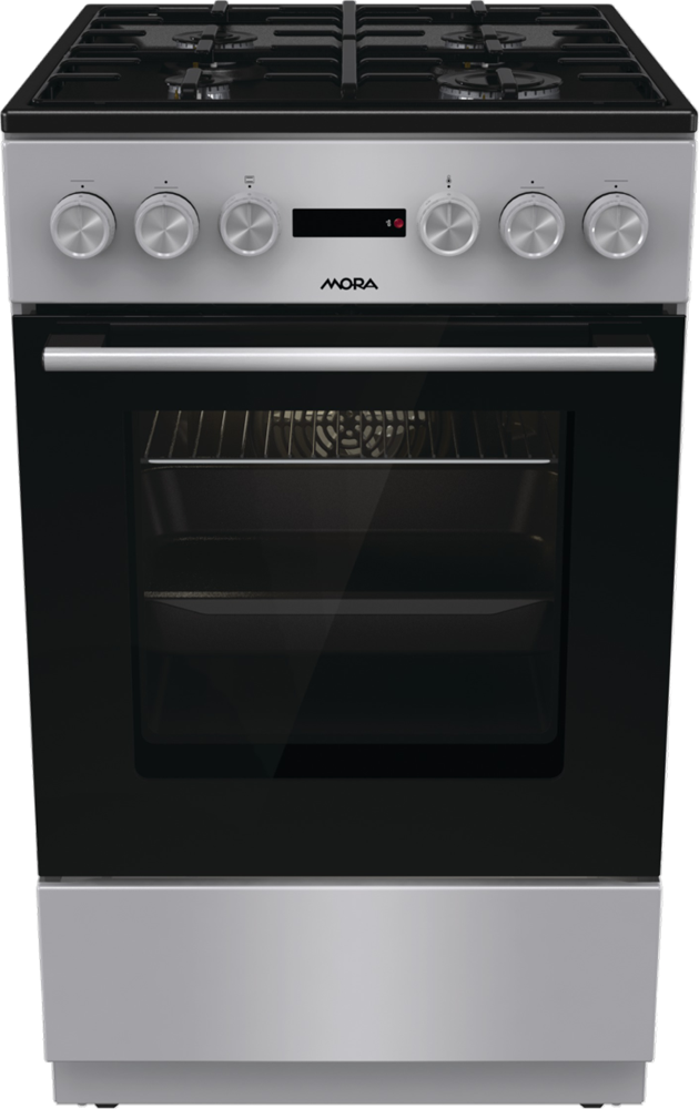 MORA K4255C1S szürke, szabadonálló, gáz, kombinált, főzőzóna: 4, sütő:70L, grill, tűzhely