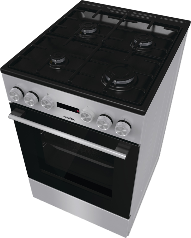 MORA K4255C1S szürke, szabadonálló, gáz, kombinált, főzőzóna: 4, sütő:70L, grill, tűzhely