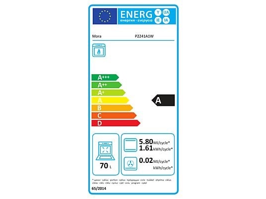 MORA P2241A1W fehér, szabadonálló, gáz, főzőzóna: 4, sütő:70L, tűzhely