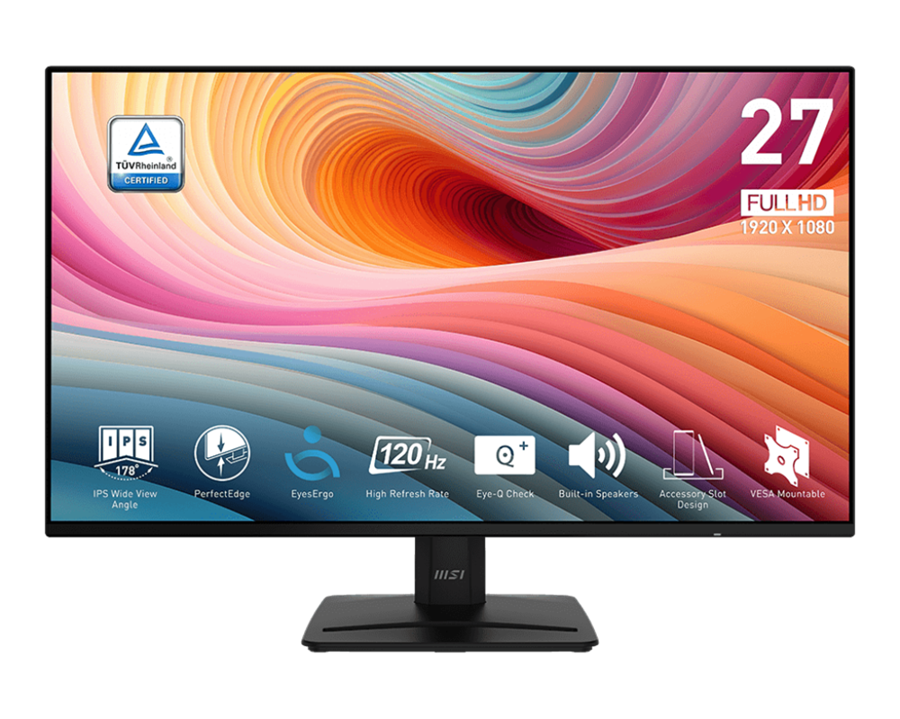 MSI 27" Business PRO MP271A E2 FHD IPS 120Hz DP/HDMI/VGA fekete monitor
