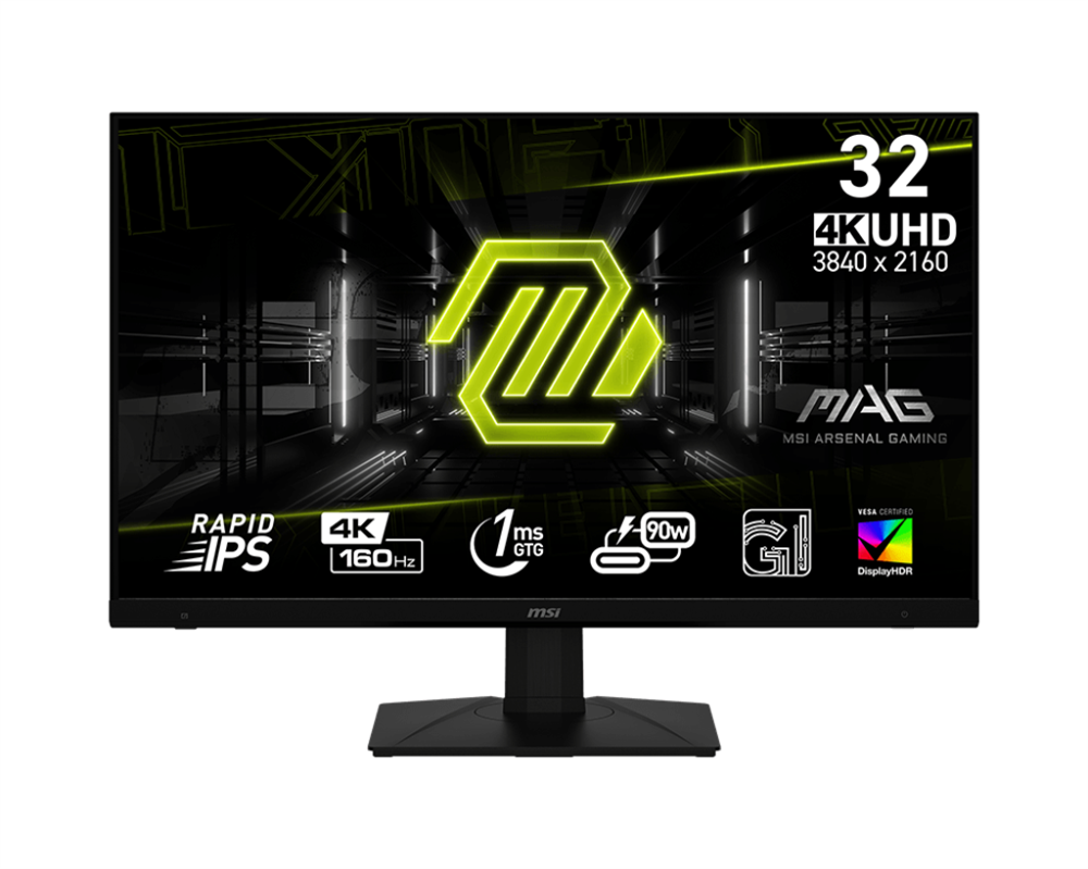 MSI 32" Gaming MAG 322UPF 4K UHD IPS 160Hz DP/HDMI/USB-C fekete gamer monitor