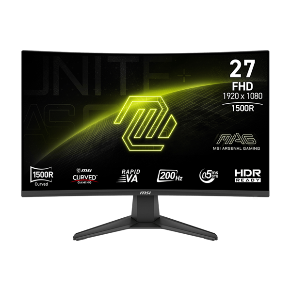 MSI 27" MAG 276CF E20 FHD Rapid VA 200Hz HDMI/DP fekete gamer monitor