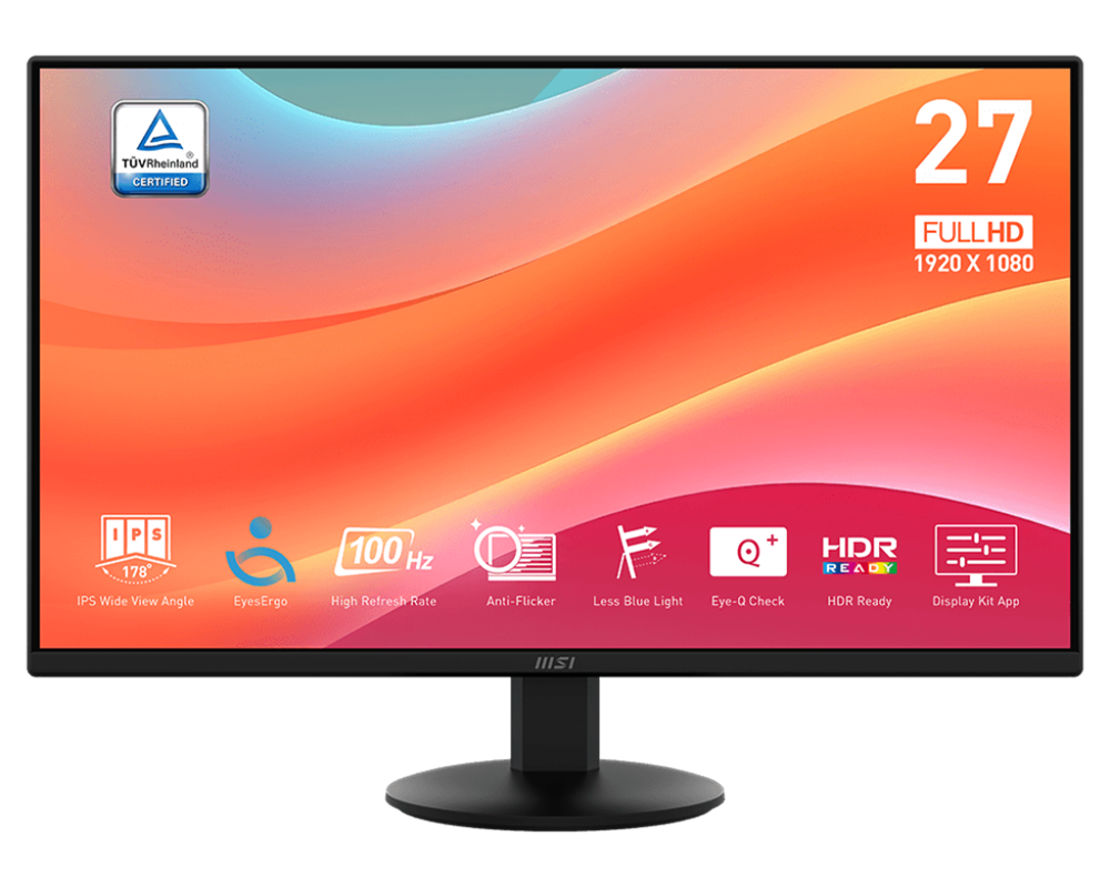 MSI 27" PRO MP272L FHD IPS 100Hz HDMI/DP fekete monitor (Újracsomagolt)