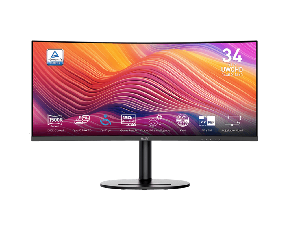 MSI 34" MD342CQP Business Modern UWQHD VA 100Hz HDMI/DP/fekete ívelt monitor