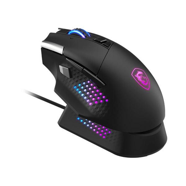 MSI ACCY VERSA PRO W + MOUSE DOCK PRO vezeték nélküli fekete gamer egér