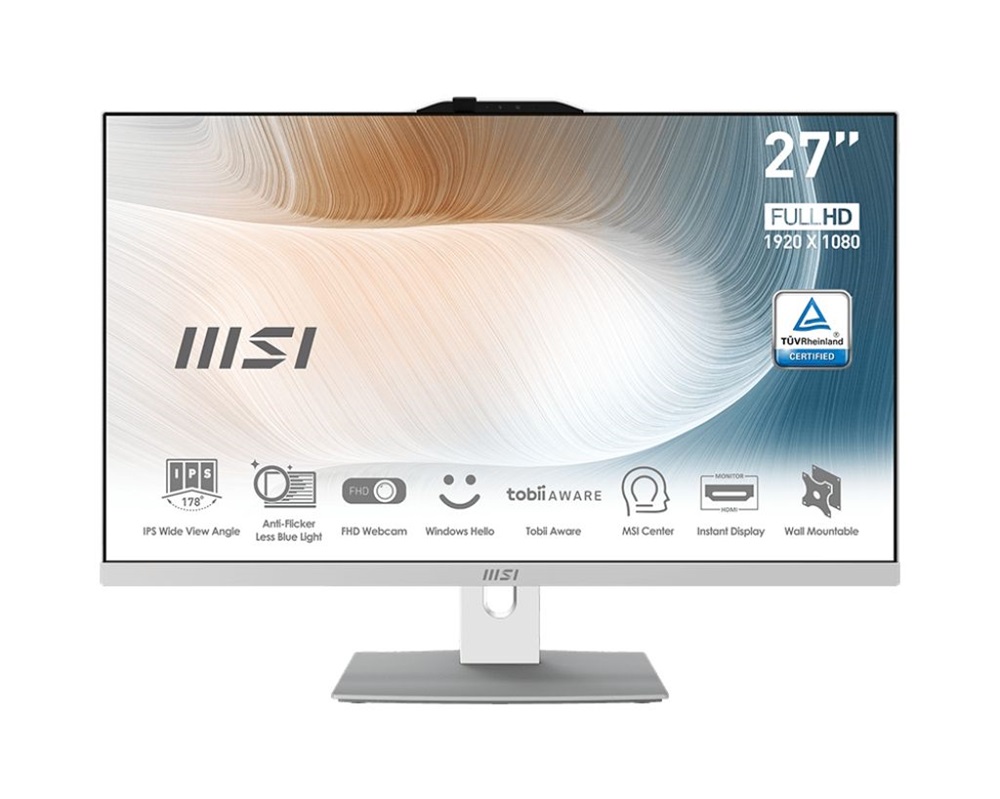 MSI Business Modern AM272P 12M-842XEU 27"FHD/Core i3-1215U/8GB/512GB/fehér All-in-One asztali számítógép