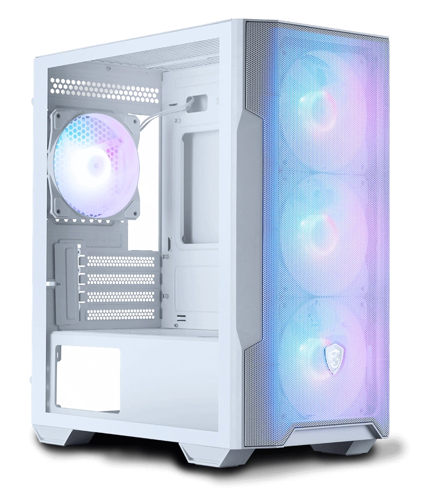 MSI FORGE M100R (táp nélküli) ablakos 4xARGB fehér mATX ház