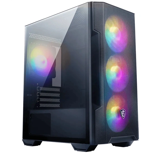 MSI FORGE M100R (táp nélküli) ablakos 4xARGB fekete mATX ház