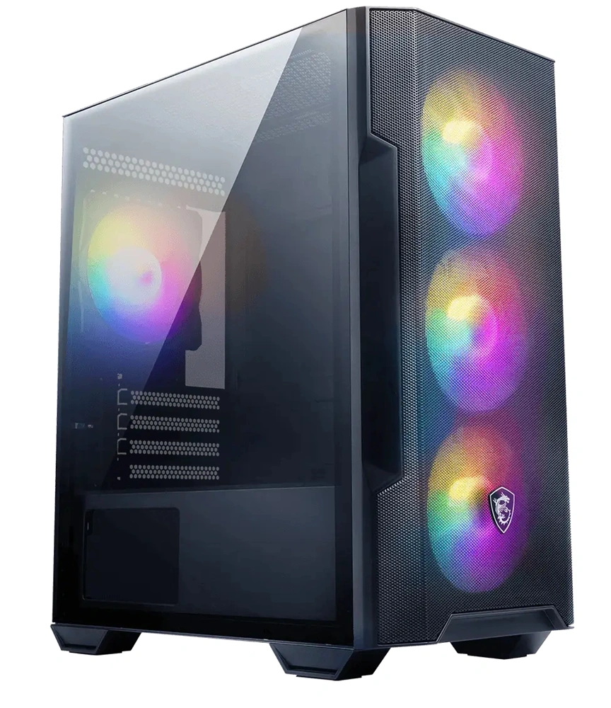 MSI FORGE M100R (táp nélküli) ablakos 4xARGB fekete mATX ház