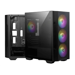 MSI FORGE M100R (táp nélküli) ablakos 4xARGB fekete mATX ház