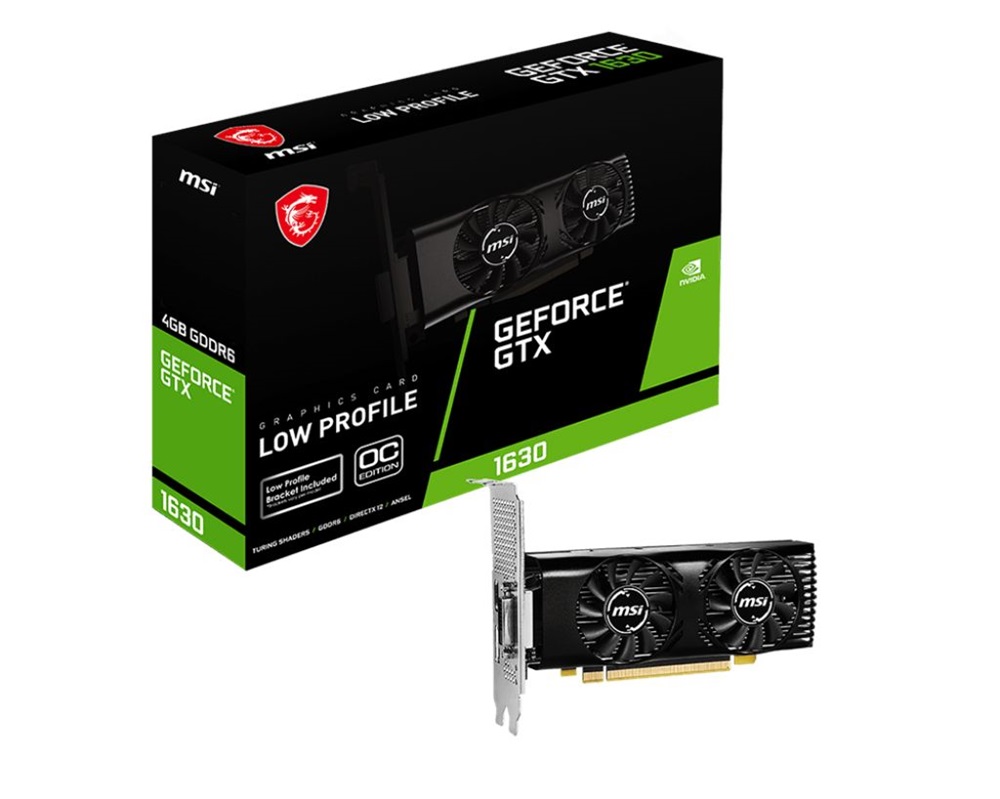 MSI GeForce GTX 1630 4GT LP OC nVidia 4GB GDDR6 64bit PCIe videókártya