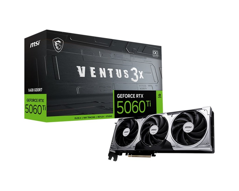 MSI GeForce RTX 5060 Ti 16G VENTUS 3X OC nVidia 16GB GDDR7 128bit PCIe videókártya