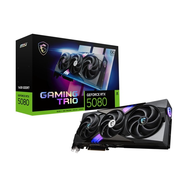 MSI RTX 5080 GAMING TRIO nVidia 16GB GDDR7 256bit PCIe videókártya