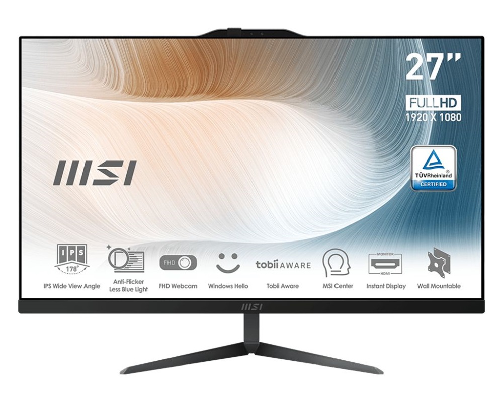 MSI Modern AM272P 12M-1092XEU-B51235U16GS50XXANA 27"FHD/Core i5-1235U/16GB/500GB/fekete All-in-One asztali számítógép