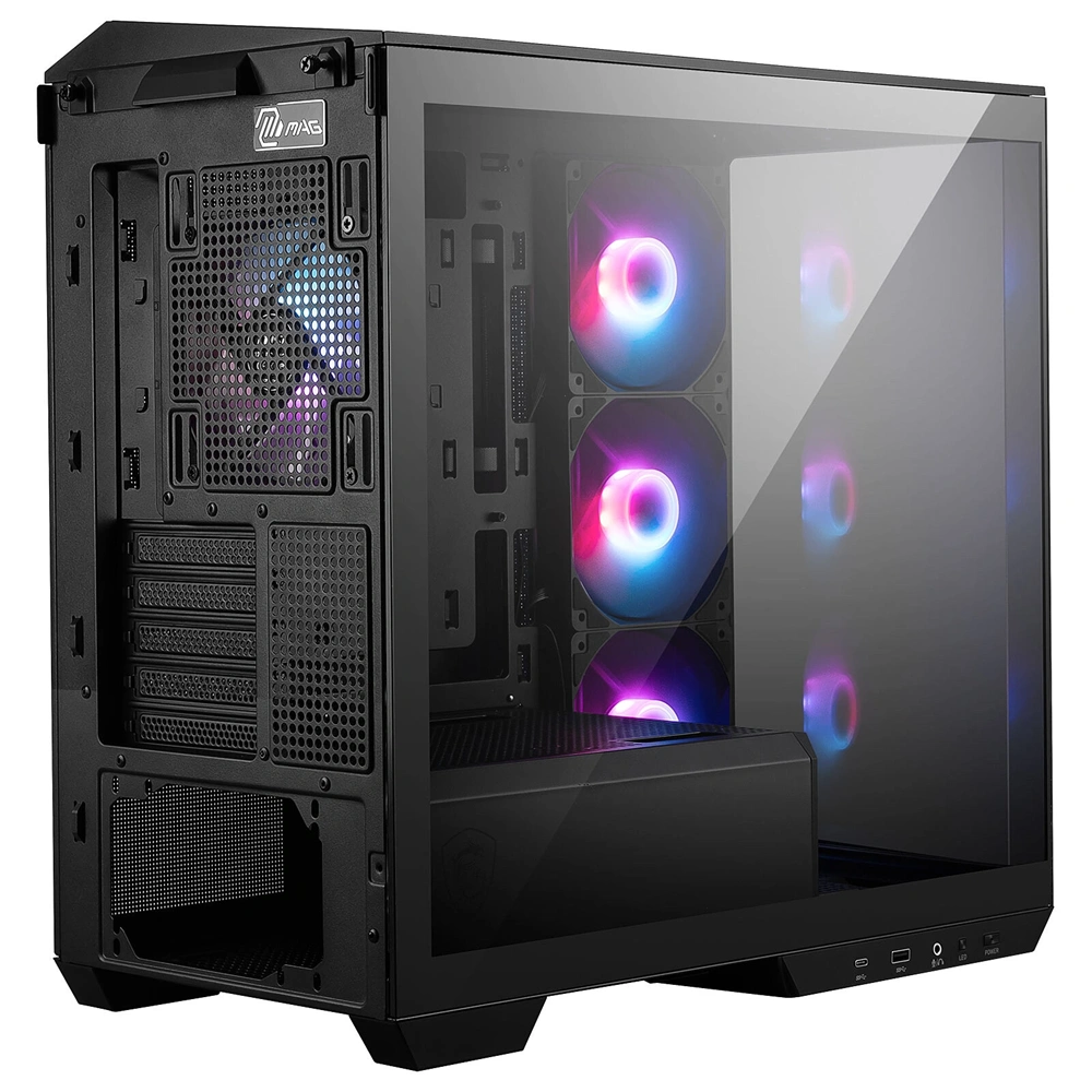 MSI PANO M100R PZ BLACK ARGB (táp nélküli) ablakos mATX ház