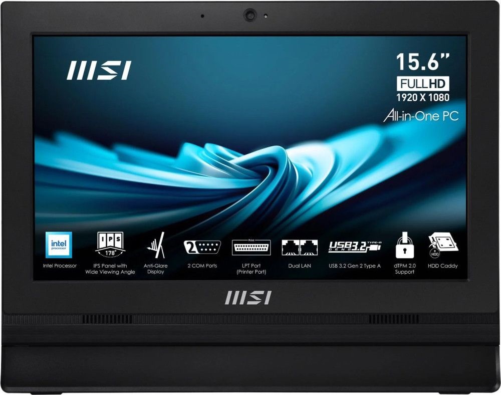 MSI PRO AP162T ADL-017XEU 15,6"FHD Touch/N100/4GB/256GB/fekete All-in-One asztali számítógép