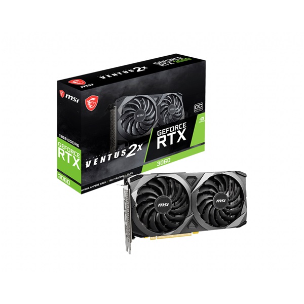 MSI GeForce RTX 3060 VENTUS 2X 12G OC nVidia 12GB GDDR6 192bit PCIe videókártya