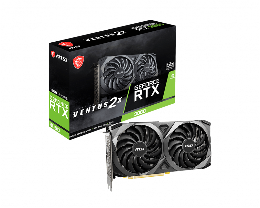 MSI GeForce RTX 3060 VENTUS 2X 12G OC nVidia 12GB GDDR6 192bit PCIe videókártya