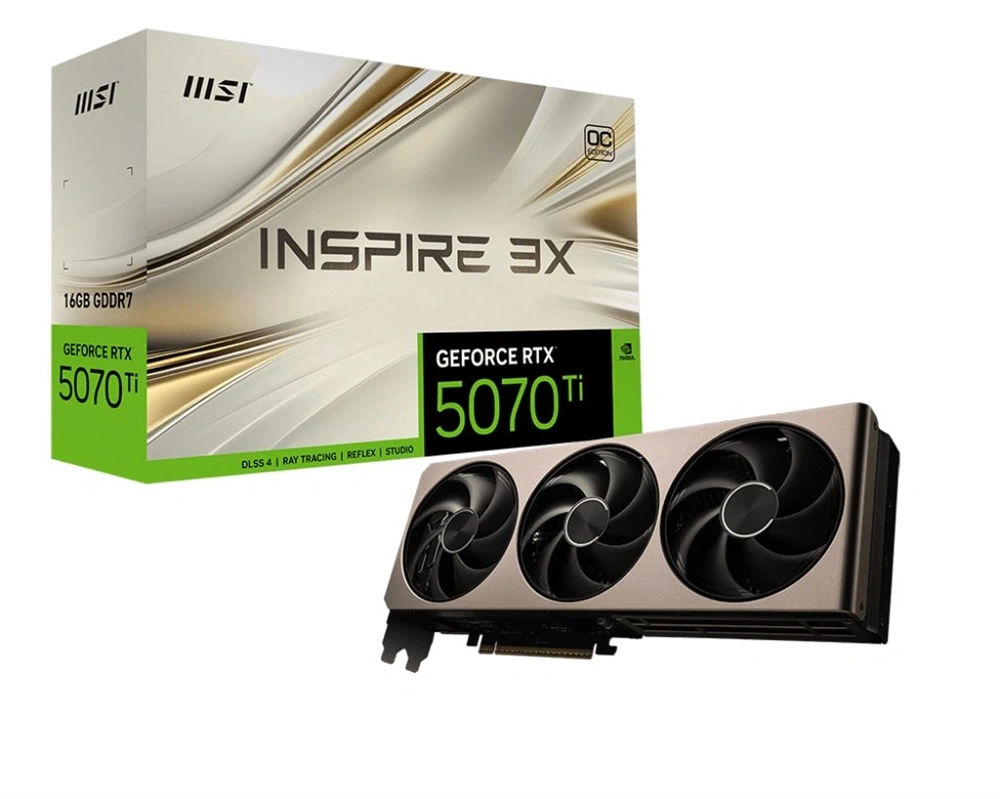 MSI RTX 5070 Ti Inspire nVidia 16GB DDR7 PCIe videókártya