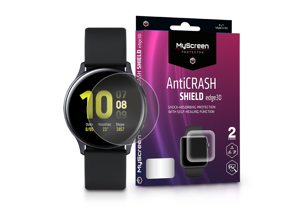 MSP LA-1909 Samsung Galaxy Watch Active2 (40mm) AntiCrash Shield Edge3D 2db-os kijelzővédő fólia