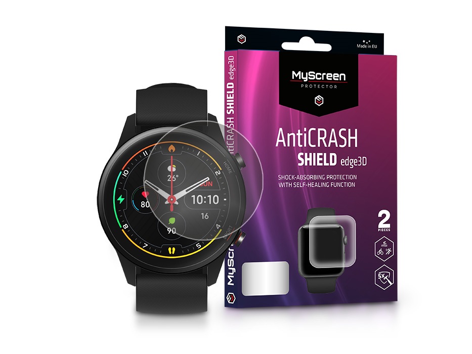 MSP LA-1920 Xiaomi Mi Watch AntiCrash Shield Edge3D 2db-os kijelzővédő fólia