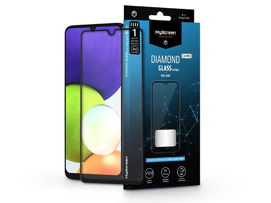 MSP LA-2083 Galaxy A22 4G/M22 4G Diamond Glass Lite Edge 2.5D edzett üveg kijelzővédő fólia