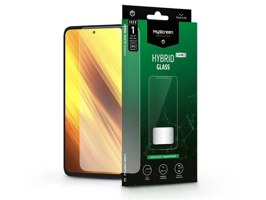 MSP LA-2097 Xiaomi Poco X3/X3 Pro Hybrid Glass Lite rugalmas üveg kijelzővédő fólia