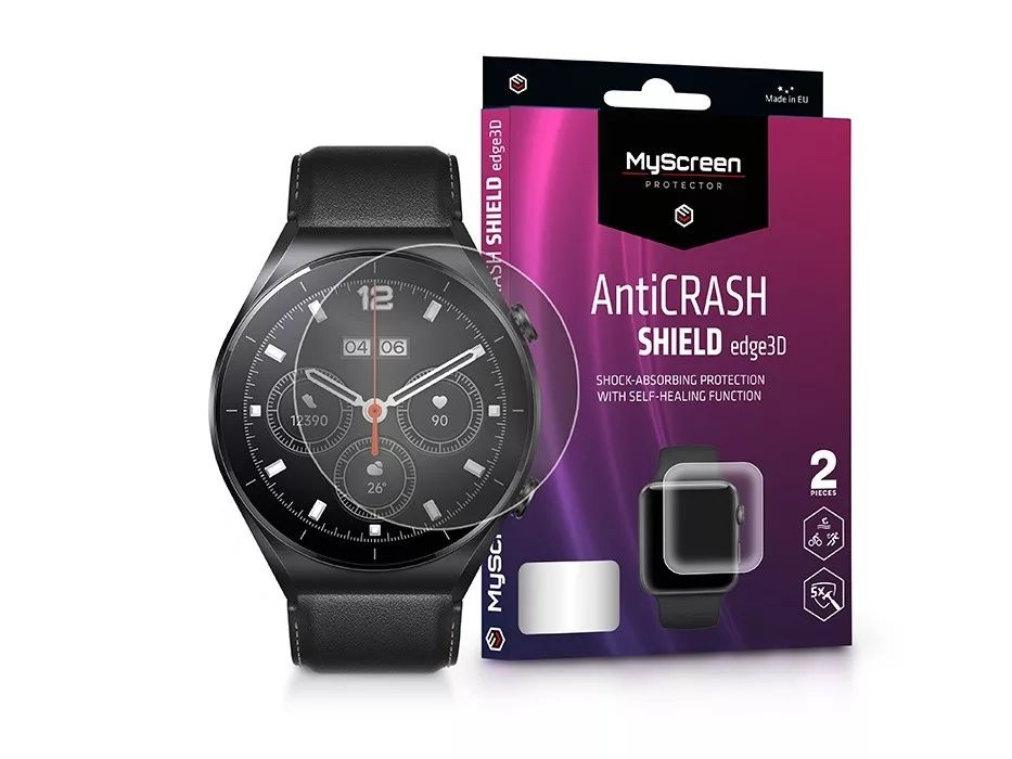 MSP LA-2276 Xiaomi Watch S1 AntiCrash Shield Edge 3D 2db ütésálló kijelzővédő fólia