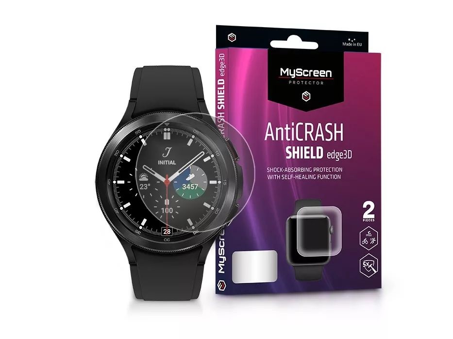 MSP LA-2282 Galaxy Watch 4 Classic (46mm) AntiCrash Shield Edge 3D 2db ütésálló kijelzővédő fólia