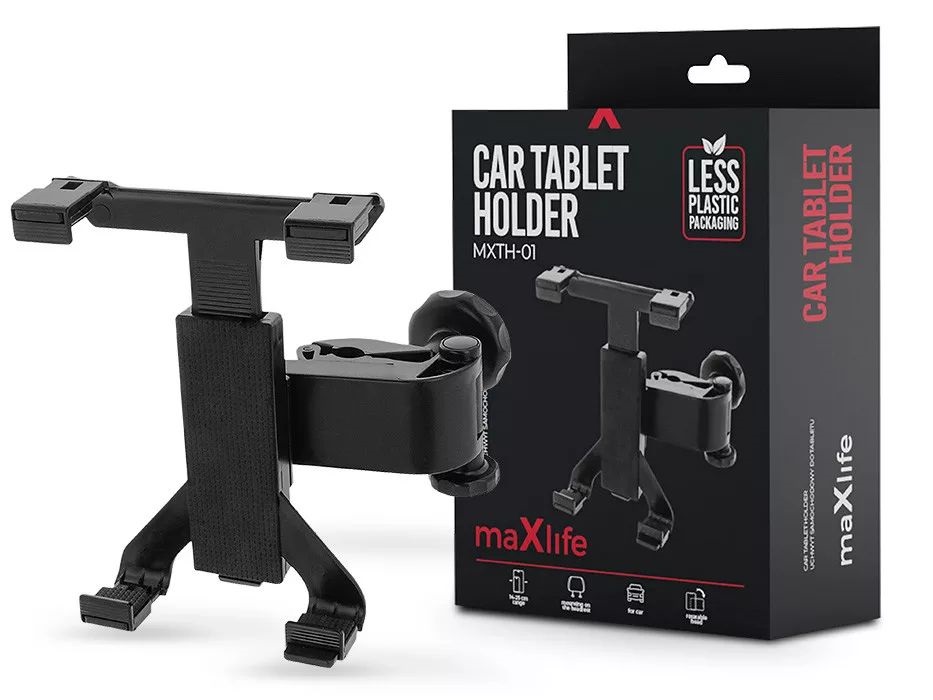 Maxlife ML080424 MXTH-01 fejtámlára szerelhető fekete telefon/tablet autós tartó