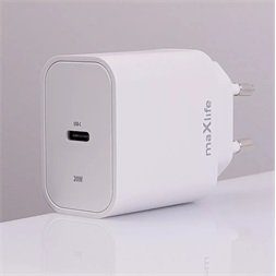 Maxlife ML738416 PD+QC 20W Type-C fehér gyorstöltő adapter + Type-C/Lightning kábel