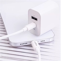 Maxlife ML738423 PD+QC 20W USB + Type-C fehér gyorstöltő adapter + Type-C/Lightning kábel
