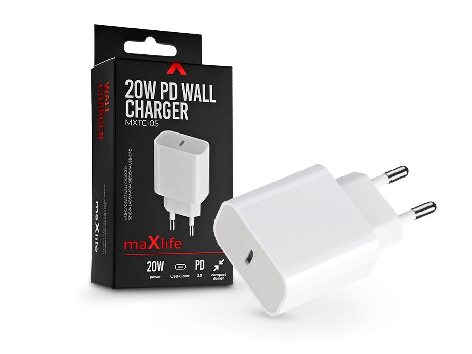 Maxlife TF-0118 20W Type-C fehér hálózati töltő