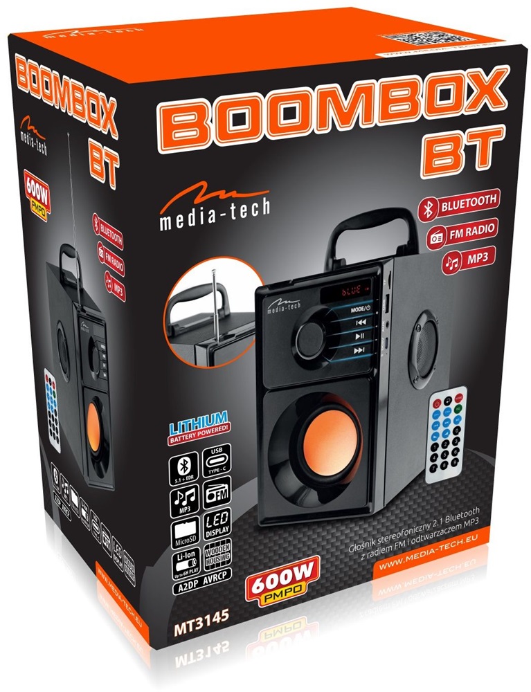 Media-Tech MT3145 BOOMBOX fekete Bluetooth hangszóró