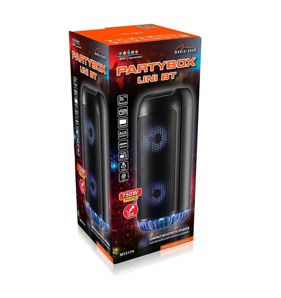 Media-Tech MT3174 Partybox Uni Bluetooth Hangszóró