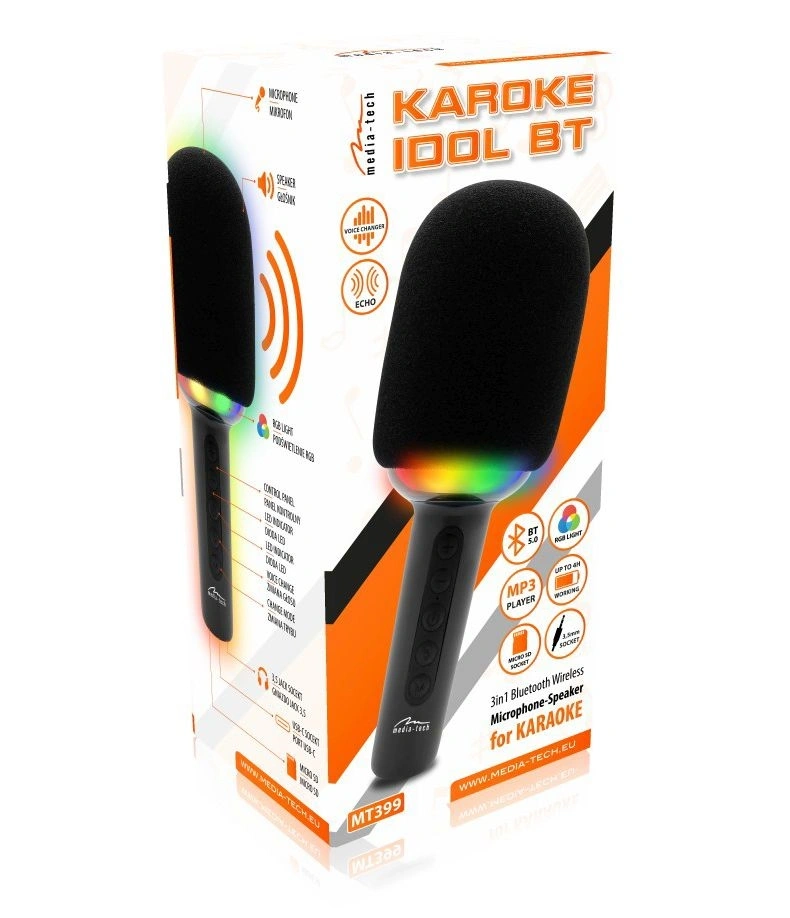 Media-Tech MT399 KARAOKE IDOL BT vezeték nélküli karaoke mikrofon bluetooth hangszóróval