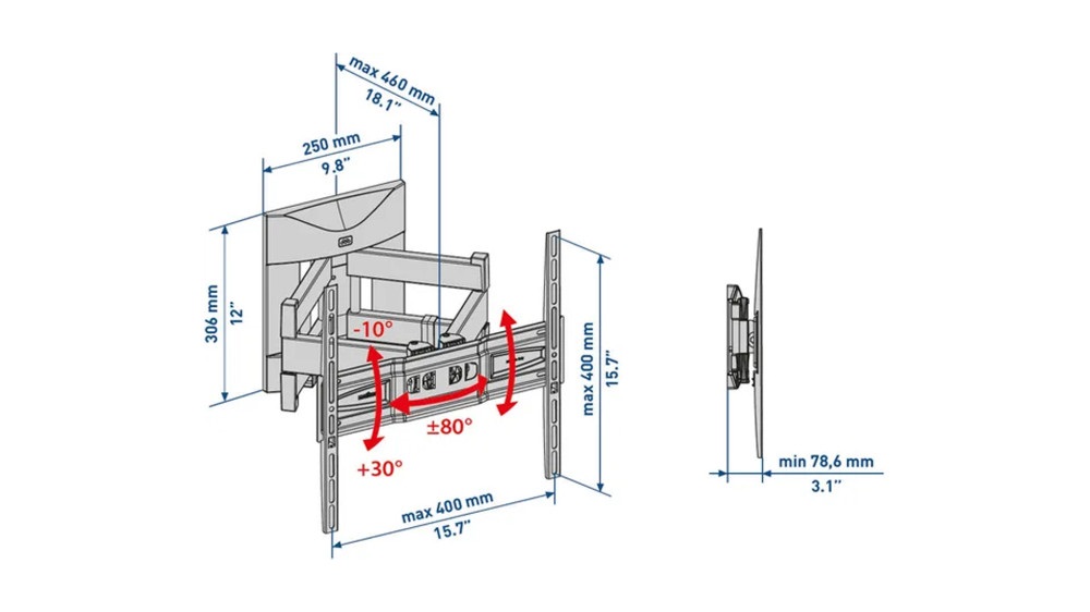 Meliconi EXTRA 400 SDRP Plus Fast Block 40"- 82" fali TV konzol