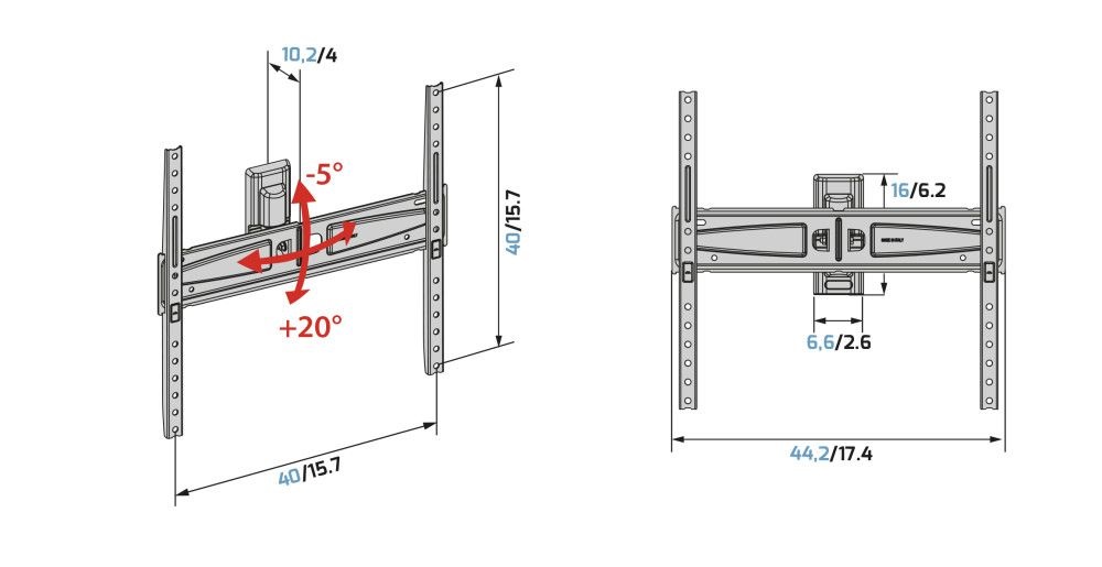 Meliconi FlatStyle FTR 400 Fast Block 40-65" fali konzol (Újszerű)