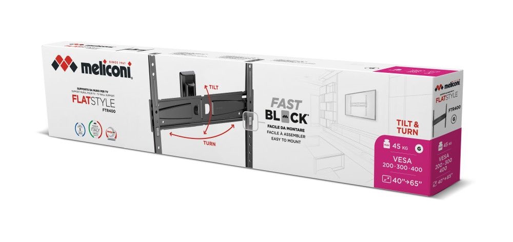 Meliconi FlatStyle FTR 400 Fast Block 40-65" fali konzol (Újszerű)