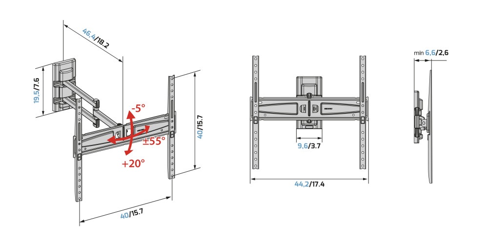 Meliconi Flatstyle FDR 400 Fast Block 40"- 65" fali TV konzol