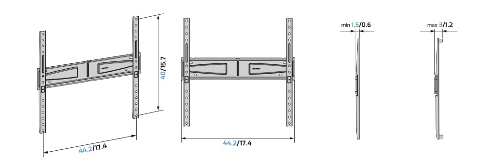 Meliconi Flatstyle FS400 DW 40"-75" fix fali TV konzol