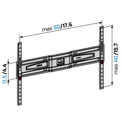 Meliconi Flatstyle FS600 DW 50"-86" fix fali TV konzol