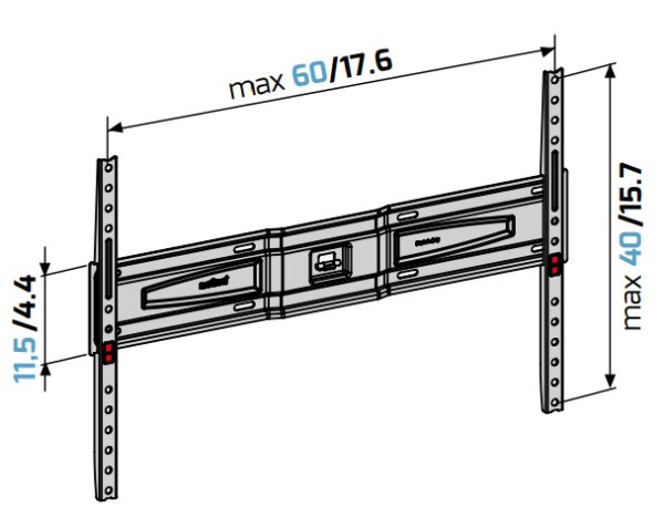 Meliconi Flatstyle FS 600 Fast Block 50"- 82" fali TV konzol