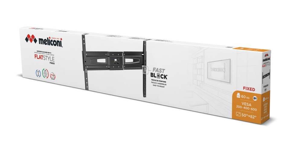 Meliconi Flatstyle FS 600 Fast Block 50"- 82" fali TV konzol