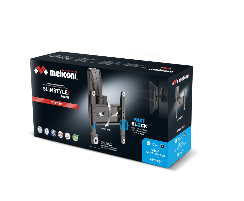 Meliconi SlimStyle Plus 200ST Fast Block 26"- 45" fali konzol
